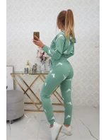 Sada s potlačou pištole tmavo mätová