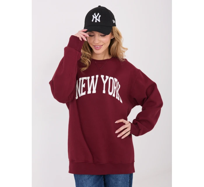 Bluza BL bordowy model 21801809 - FPrice Bluza BL bordowy model 21801809 - FPrice