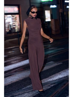 Souprava s topem a širokými kalhotami hnědá model 21479342 - Moe