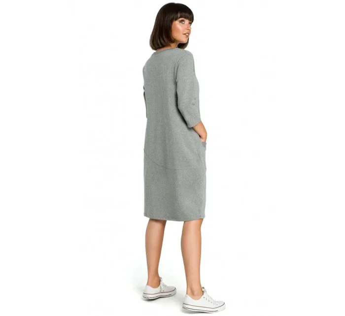 B083 Oversized šaty s predným vreckom - kráľovská modrá