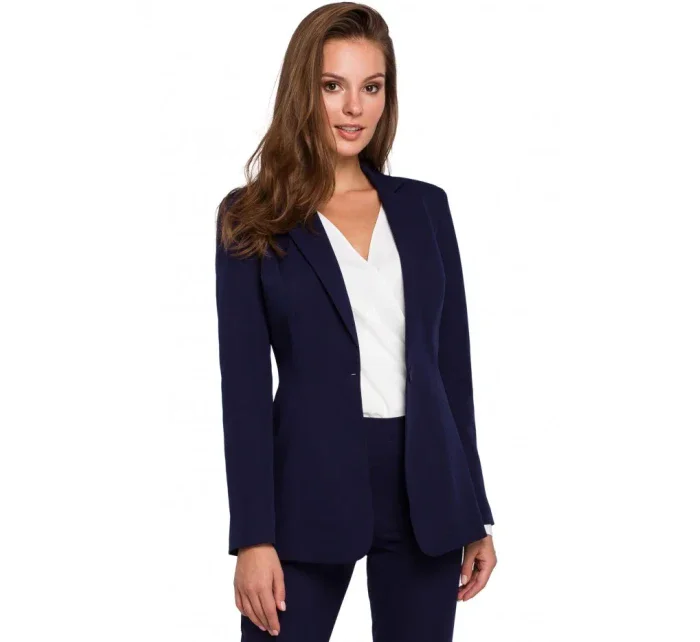 K036 Blejzer s jednou zadnou časťou - tmavomodrý K036 Blejzer s jednou zadnou časťou - tmavomodrý