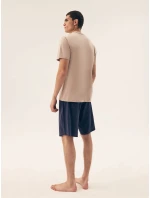 Pánské pyžamo  Béžová / tmavě modrá  model 21865046 - Henderson