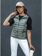 Dámská prošívaná vesta se stojáčkem zelená Dstreet model 21979302 - FashionStreet
