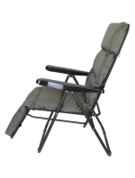 Záhradné kreslo s podnožkou 57x83x106 cm sivo-zelené Záhradné kreslo s podnožkou 57x83x106 cm sivo-zelené