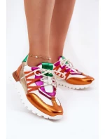 Kožené Polobotky Tenisky Dámské model 21693239 Multicolor - Artiker Kožené Polobotky Tenisky Dámské model 21693239 Multicolor - Artiker