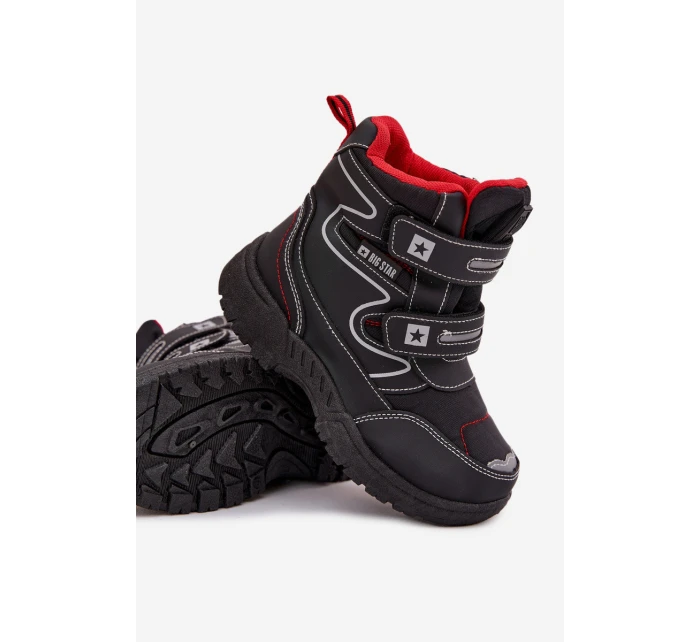 Ocieplane Dziecięce Śniegowce Trapery Big Star OO374049 Czarne Ocieplane Dziecięce Śniegowce Trapery Big Star OO374049 Czarne