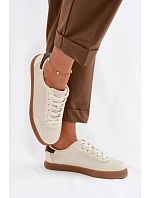 Dámské tenisky z eko kůže Big Star model 22064196 světle béžové - Big Star Shoes Dámské tenisky z eko kůže Big Star model 22064196 světle béžové - Big Star Shoes