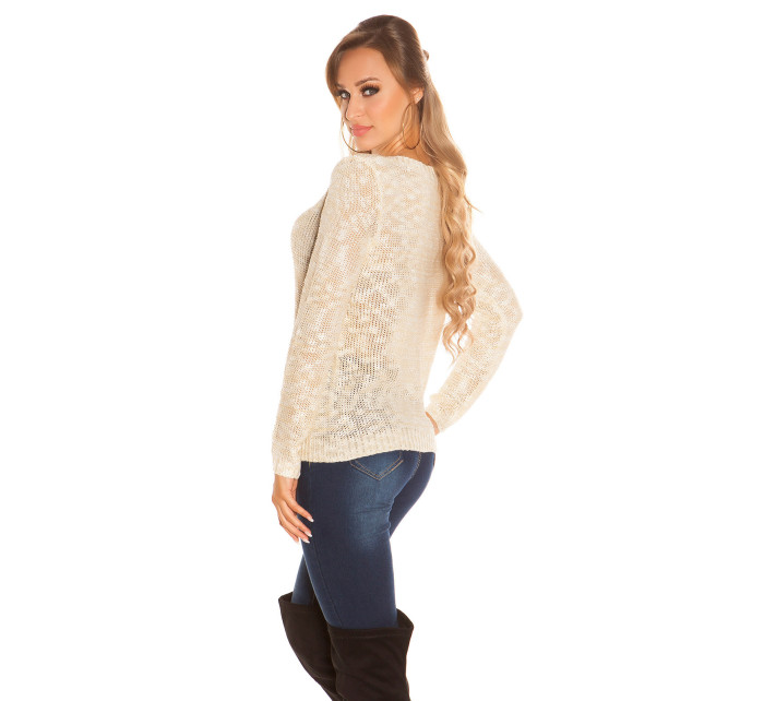 Trendy knit sweater with zips