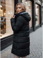 Dámská oboustranná dlouhá prošívaná bunda s kapucí černá Dstreet model 21980878 - FashionStreet