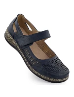 Dámská obuv na suchý zip tmavě modrá model 22073745 - Unisoft