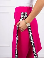 Nohavice/oblek s nápisom selfie fuchsiová