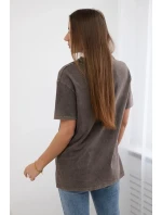 Blúzka z trenej bavlny Miami brown