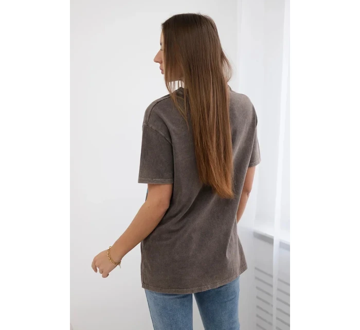 Blúzka z trenej bavlny Miami brown