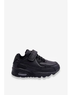 Dziecięce Skórzane Buty Sportowe Na Platformie Czarne Lori