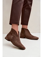 Nízké kotníkové boty s výstřihem na zip tmavě zelené model 22320424 - Boto Nízké kotníkové boty s výstřihem na zip tmavě zelené model 22320424 - Boto