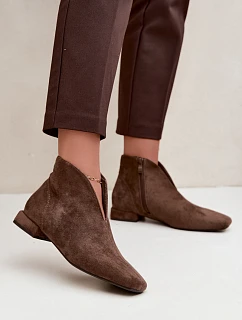 Nízké kotníkové boty s výstřihem na zip  tmavě zelené model 22320424 - Boto