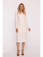 Tužkové šaty s ozdobnými rameny  kost model 21319045 - STYLOVE