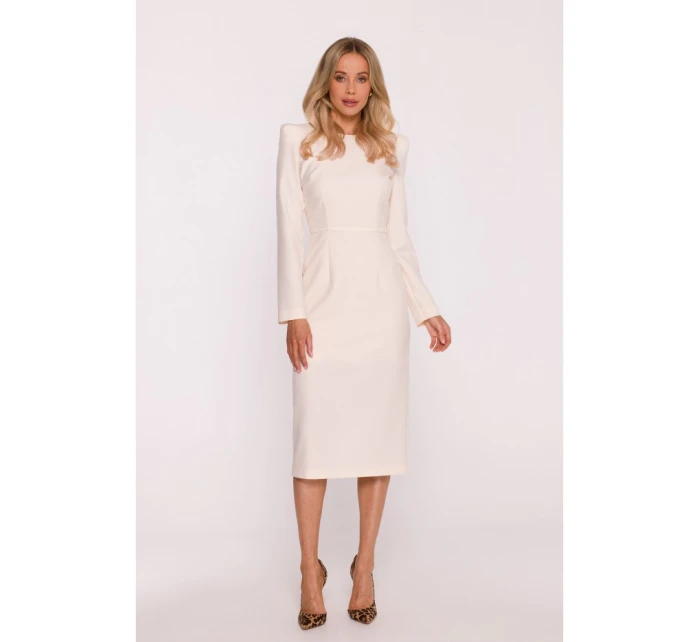 Tužkové šaty s ozdobnými rameny  kost model 21319045 - STYLOVE