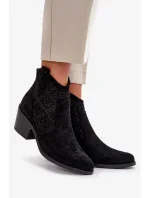 Acorn členkové topánky Kovbojské topánky na zips Eco Suede Black S.Barski