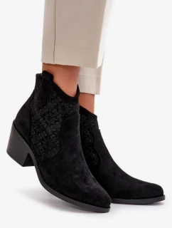 Acorn členkové topánky Kovbojské topánky na zips Eco Suede Black S.Barski