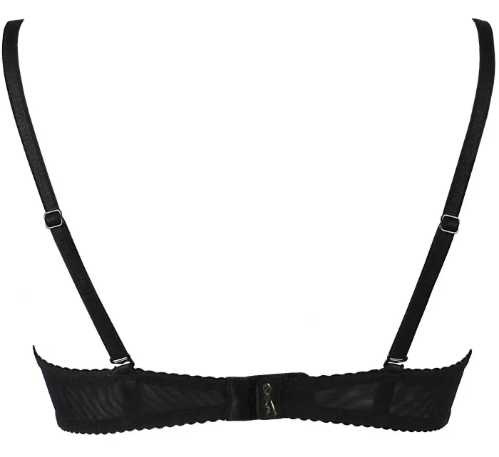 Dámska sexy polo podprsenka V-9831 Čierna so zlatou niťou - Axami