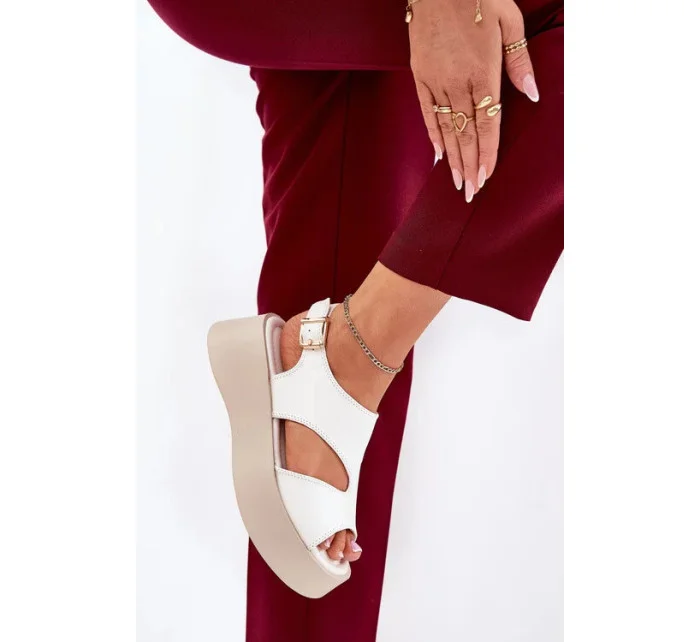 Dámske sandále na platforme 5227 Ecru s béžovou - Ideálna obuv Dámske sandále na platforme 5227 Ecru s béžovou - Ideálna obuv