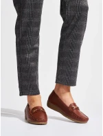 Jedinečné hnedé dámske mokasíny na klin Jedinečné hnedé dámske mokasíny na klin