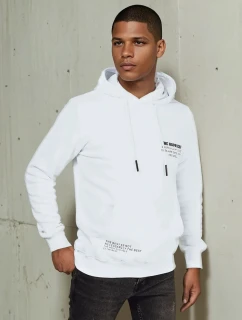 Pánska mikina s kapucňou biela FashionStreet BX5686