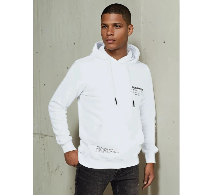 Pánská mikina s kapucí bílá Dstreet model 21976018 - FashionStreet Pánská mikina s kapucí bílá Dstreet model 21976018 - FashionStreet