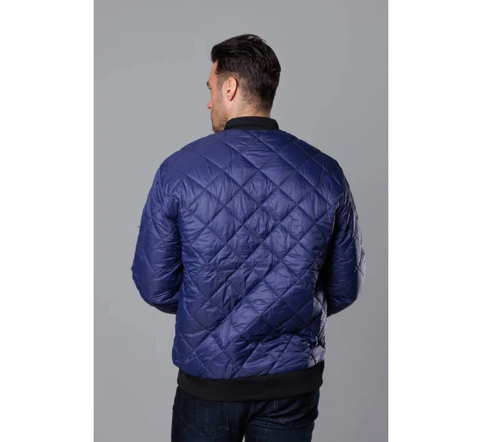 Tmavě modrá prošívaná pánská bunda typu "bomber" model 18344834 - J.STYLE
