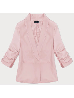 Tenká bunda v špinavej ružovej farbe s volánovými rukávmi (22-356)