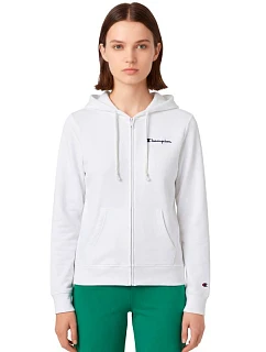 Dámska mikina Champion s kapucňou na zips biela 118406 WW001