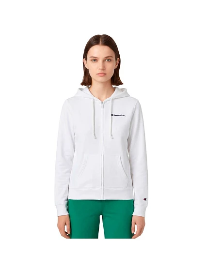 Dámska mikina Champion s kapucňou na zips biela 118406 WW001