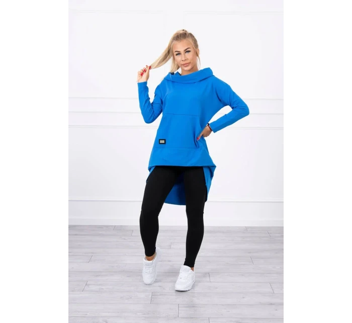 Mikina s kapucňou s dlhým chrbtom nevädza