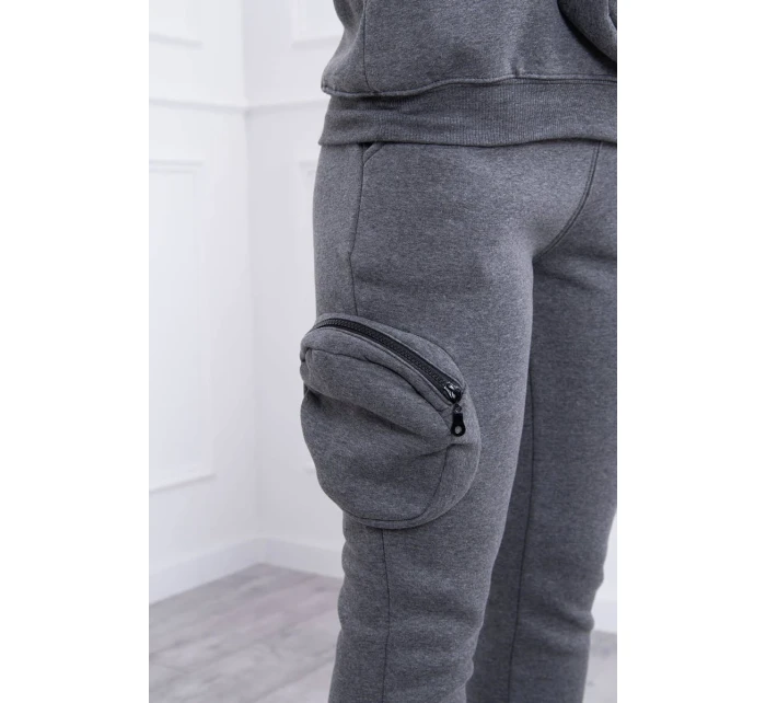 Zateplená súprava s ozdobným vreckom grafitová melanž Zateplená súprava s ozdobným vreckom grafitová melanž