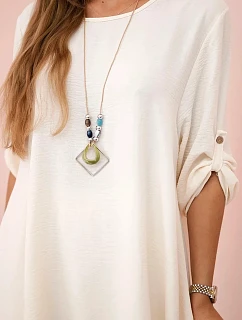 Súprava blúzka + nohavice s príveskom svetlo béžová