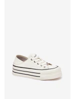 Dámské Kožené Tenisky Na Platformě model 21691395 Bílé - Goe