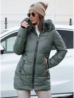 Dámská zimní bunda s kapucí zelená Dstreet model 21981542 - FashionStreet