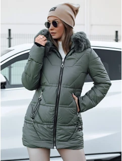 Dámská zimní bunda s kapucí zelená Dstreet model 21981542 - FashionStreet