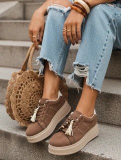 FashionStreet hnedé dámske tenisky ZY1413