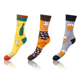 Zábavné crazy ponožky 3 páry CRAZY SOCKS 3x - Bellinda - oranžová