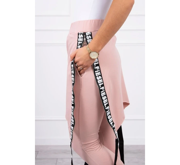 Nohavice/oblek s nápisom selfie tmavo púdrovo ružové Nohavice/oblek s nápisom selfie tmavo púdrovo ružové