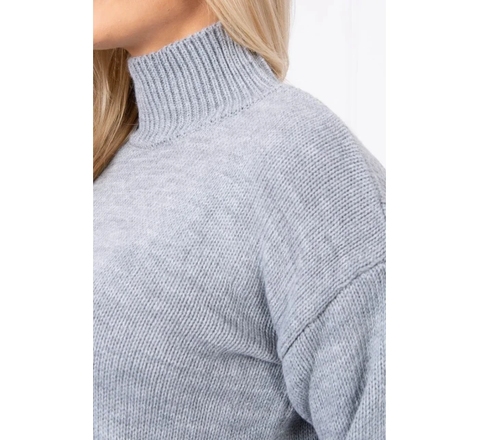 Polovičný sveter s rolákom sivý