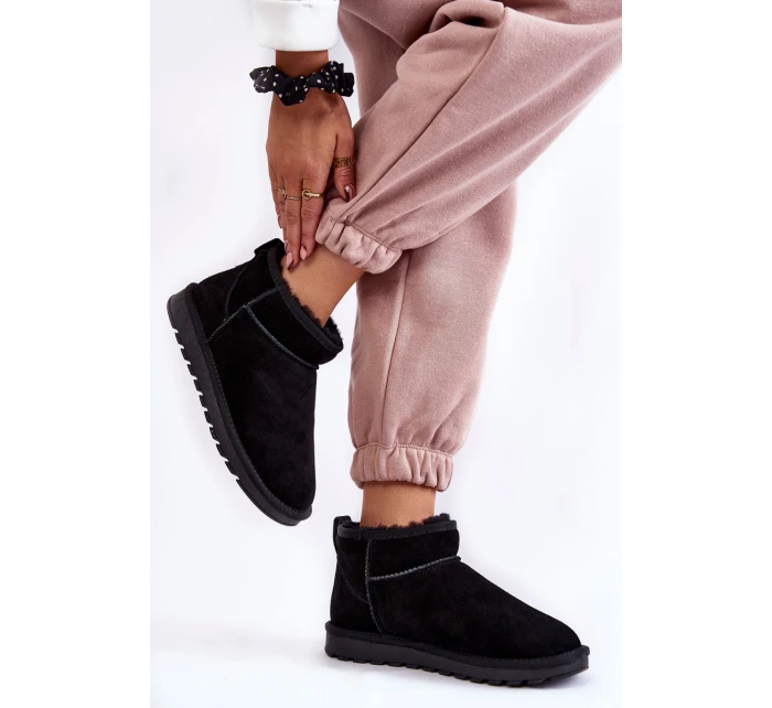 Dámské semišové nízké boty do sněhu Černe model 21601975 - Boto Dámské semišové nízké boty do sněhu Černe model 21601975 - Boto