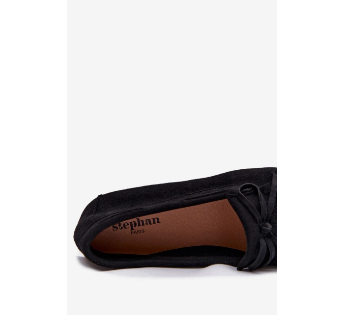 Dámské mokasíny s třásněmi černé Janelisse