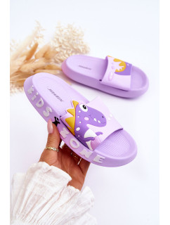 Detské penové papuče Dinosaurus fialový Dario