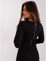 Čierne jednoduché mikinové šaty so zapínaním na zips