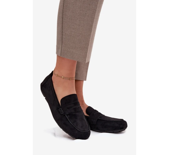 Dámske mokasíny s plochou podrážkou Roseline - čierne Dámske mokasíny s plochou podrážkou Roseline - čierne