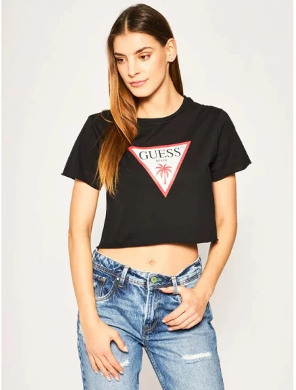 Dámske crop tričko E02I01JA911 - A996 - Guess Dámske crop tričko E02I01JA911 - A996 - Guess