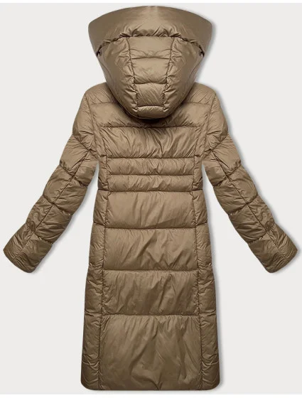 Béžová dámská zimní bunda s kontrastní podšívkou model 21248806 - Glakate